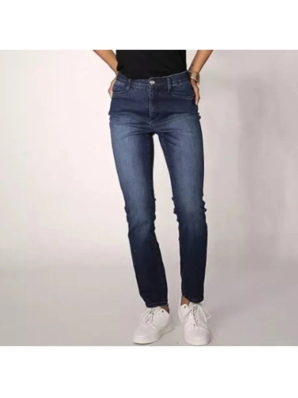 NEW MarlaWynne WynneDenim Blue Stretch Straight Leg Jeans - Size 4